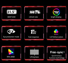 Load image into Gallery viewer, MKH 32X GAMING MONITOR with SPEAKERS 4K UHD 3840X2160 144hz 1ms IPS A+ HDR ADAPTIVE SYNC