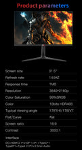 Load image into Gallery viewer, MKH 32X GAMING MONITOR with SPEAKERS 4K UHD 3840X2160 144hz 1ms IPS A+ HDR ADAPTIVE SYNC